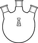 Flask,Round Bottom,Three-Neck,20 ˚ Sides,,Micro